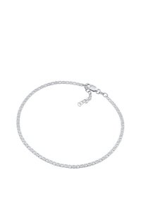 Sølv kæde armbånd med et delikat linkdesign, der har en lille krokodillelås til sikker lukning og en justerbar længde for alsidighed.