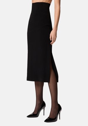 PERA GONNA DOUBLE ARMOURE STRETCH - Gonna a campana - black z