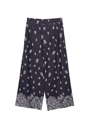 PRINTED CULOTTE - Pantalon classique - mottled dark blue