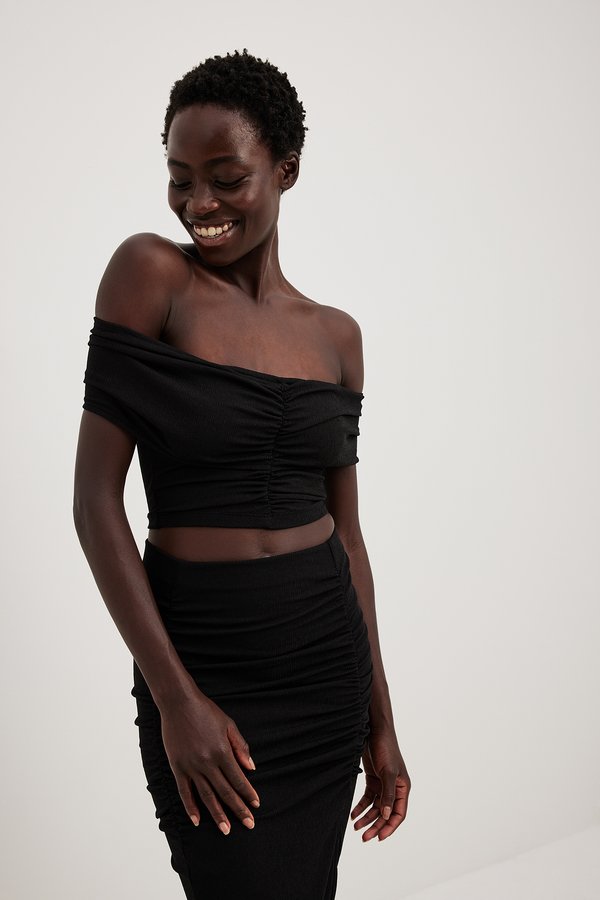 OFF SHOULDER ROUCHED - Basic T-shirt4