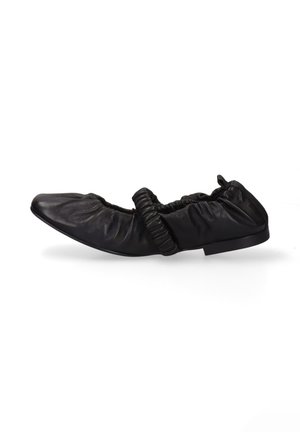 Ankle strap ballet pumps - black