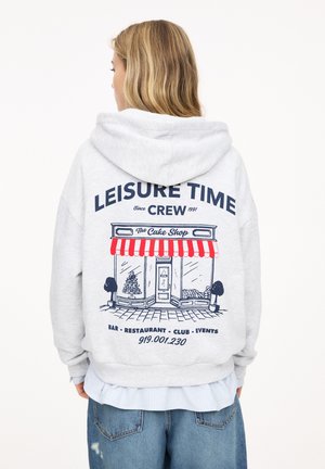 PULL&BEAR LEBURE TIME  - Pulover s kapuco - light grey