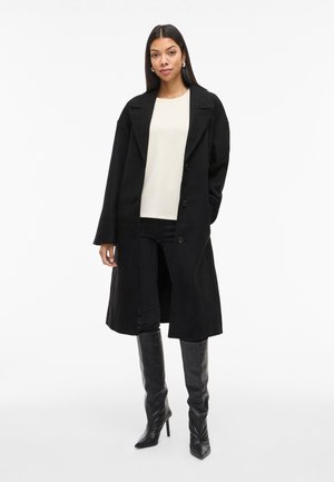 VILA VICLAUDIA LONG COAT  - Klassisk kappa / rock - black beauty