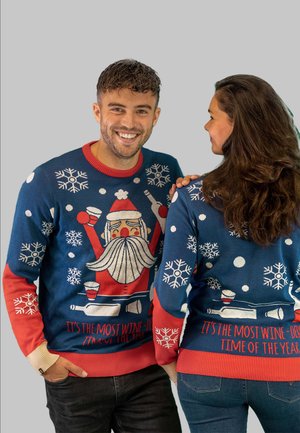CHRISTMAS WINEDERFULL - Sweatshirt - mottled dark blue
