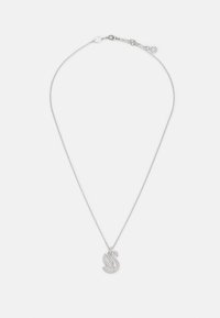 Collar de plata con un colgante en forma de cisne adornado con cristales transparentes, montado en una fina cadena con un cierre de langosta.
