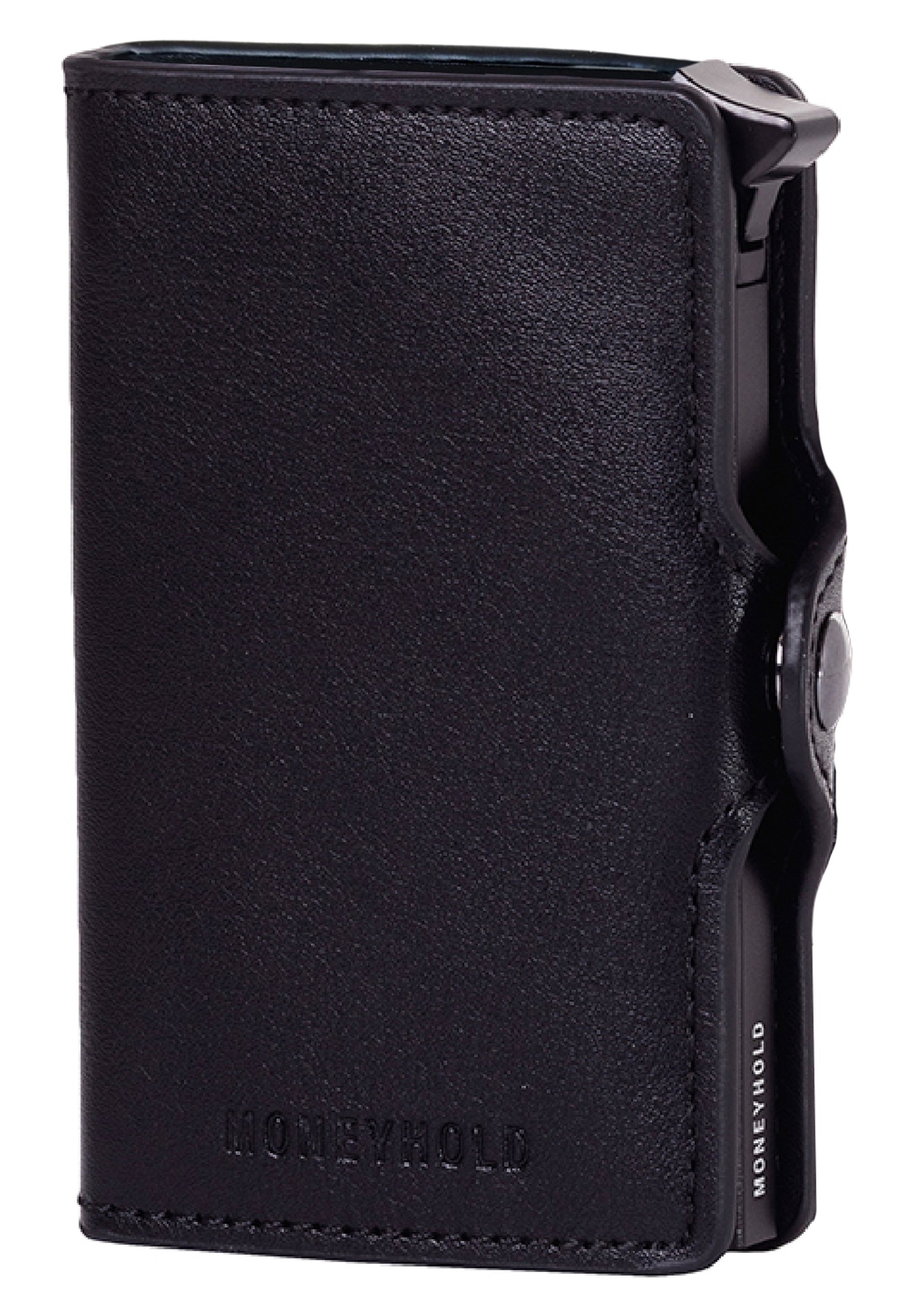 Muzy Portamonete In Pelle Unisex Con Cerniere – Nero, 4 Scomparti, Misura 110x95 Mm