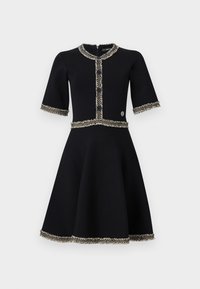 BOUCLE DETAIL DRESS - Pletené šaty - black