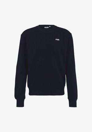 Felpa blu navy realizzata in cotone morbido. Presenta un classico collo girocollo, maniche lunghe e un piccolo logo FILA bianco sul petto.