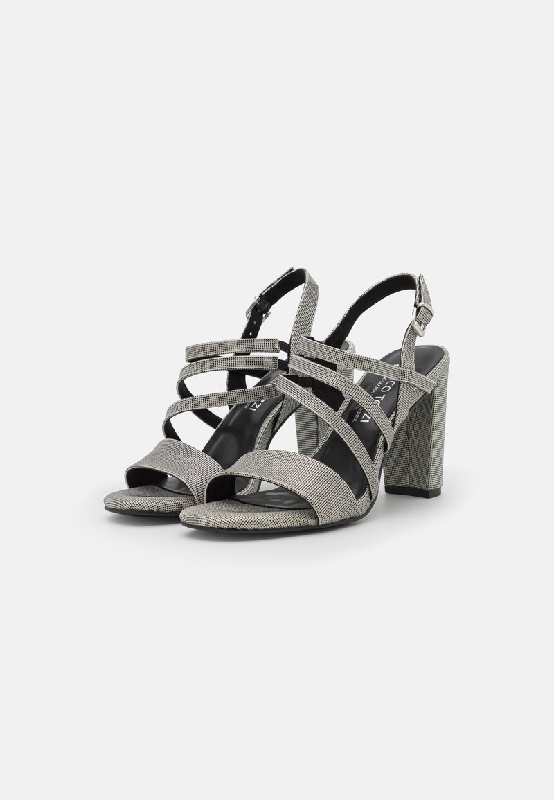 MARCO TOZZI Heeled Sandal by Guido Maria Kretschmer 2-28143-42 dames, Silver Comb, 37 EU