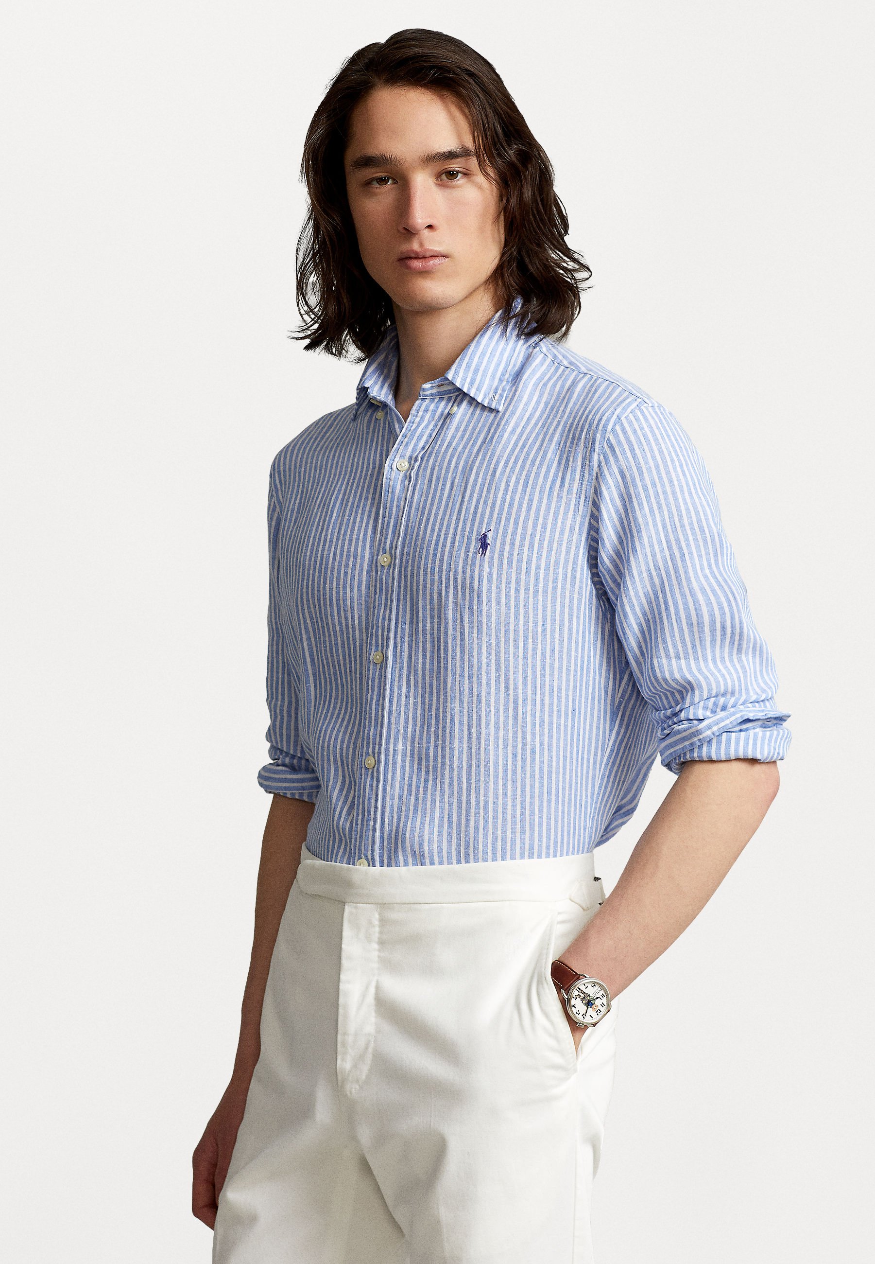 Polo Ralph Lauren LONG SLEEVE SPORT SHIRT - Shirt - blue/white 