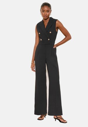 PETITE FIT - TUX SLEEVELESS MILITARY BUTTON  - Kezeslábas - black