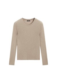 Massimo Dutti RIBBED CREW NECK - Trui - sand