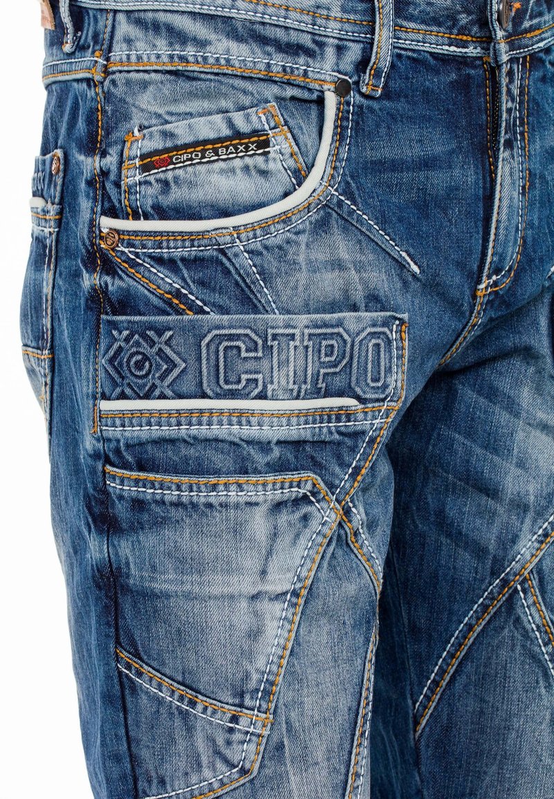 Cipo & Baxx Heren Jeans CD587-bans Rood W34/L34