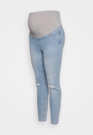 MLLUGA REGULARDESTROYED - Calças de ganga justas - light blue denim