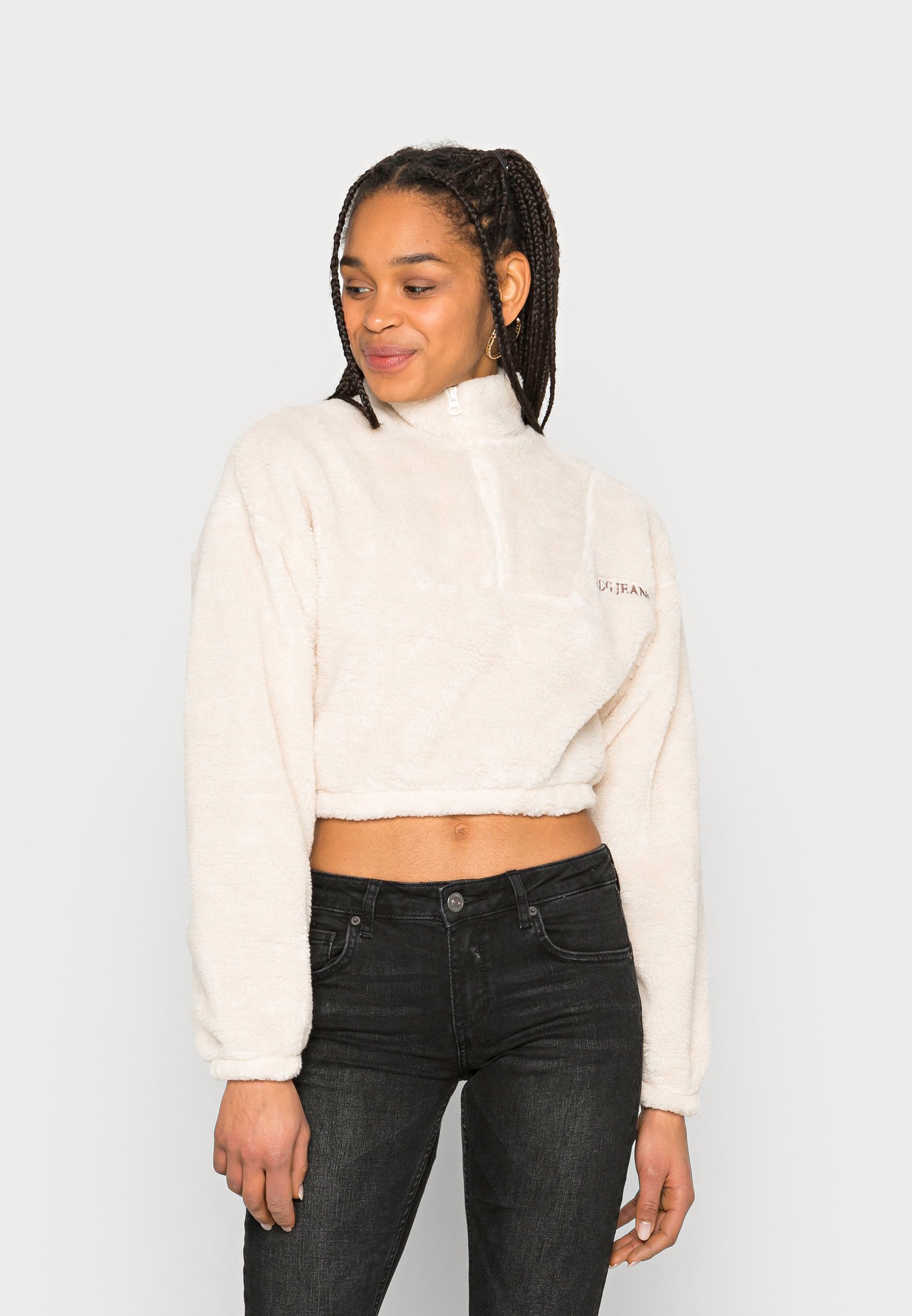 half zip crop sweater