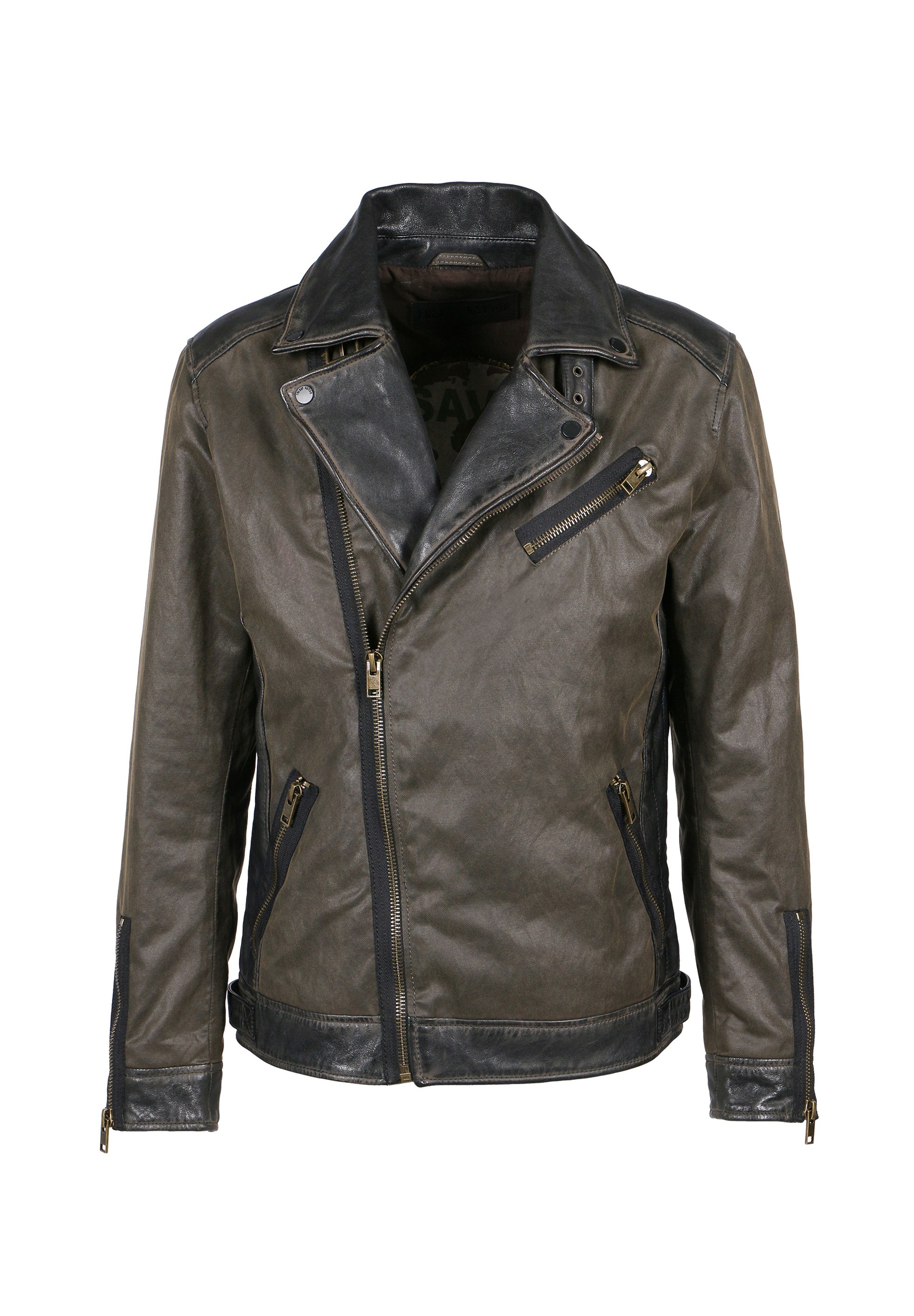 Freaky Nation JURO Leather jacket olive Zalando