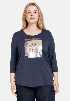 3/4 ARM RUNDHALS MIT FRONT PRINT - Camiseta de manga larga - blue berry gemustert