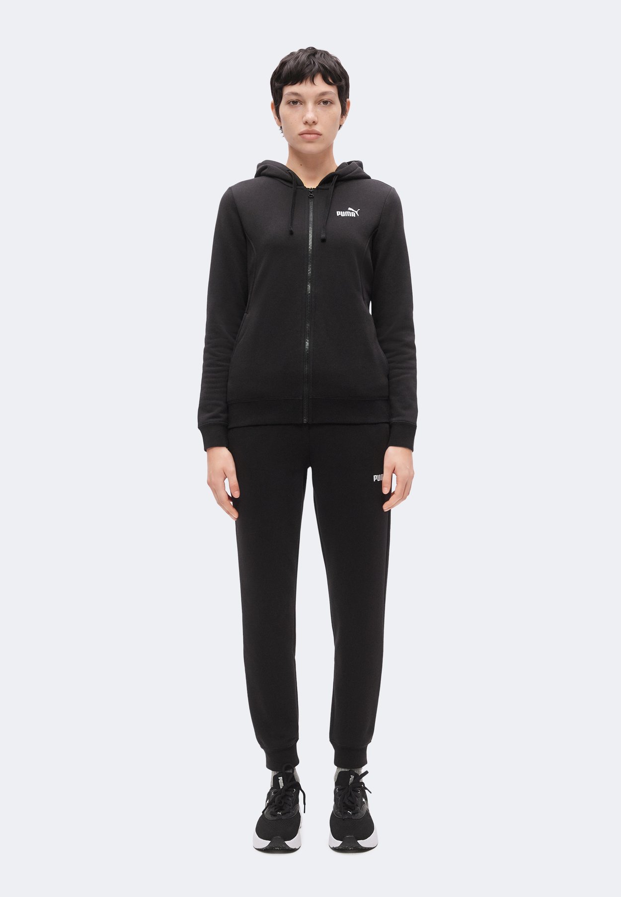 PUMA HOODED SUIT FULL ZIP - Tracksuit - black