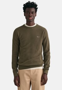 GANT - C-NECK - Neule - juniper green Pienoiskuva 1