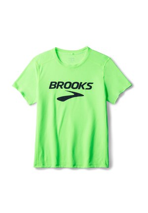 Brooks DISTANCE 3.0 - Sports T-shirt - neo limeade brooks logo