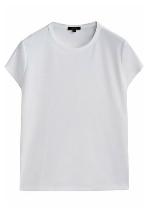 Witte T-shirt met korte mouwen in een relaxed fit. Beschikt over een ronde halslijn en een gladde, lichtgewicht stof zonder zichtbare patronen of versieringen.