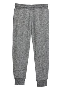 Graue, strukturierte Jogginghose mit elastischem Bund und Bündchen. Weicher Stoff mit einem gesprenkelten Muster. Eng zulaufendes Bein-Design.