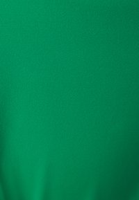 Tessuto tessile verde con una texture liscia e una leggera elasticità. Il materiale presenta un colore uniforme e consistente, senza motivi né decorazioni.