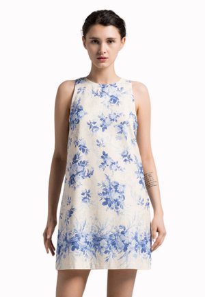 TWINSET ABITO CORTO S/M - Vestido informal - st.toile de jouy avorio/blue chalcedonie