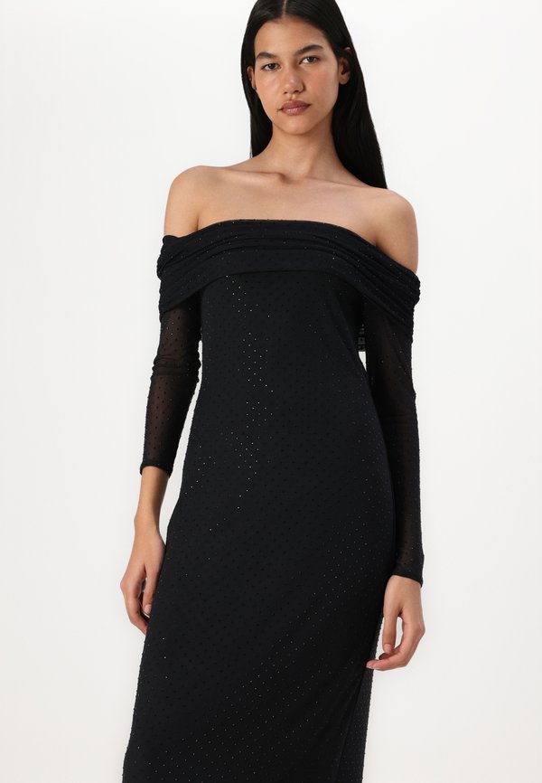 Off-The-Shoulder Rhinestone Maxi Dress - Occasion wear4