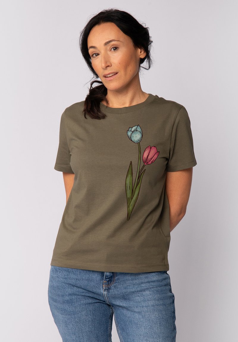 watapparel T-Shirt print - khaki