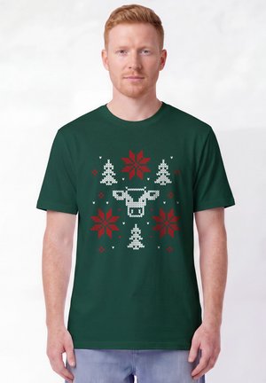 watapparel, CHRISTMAS WITH LOVE UNISEX - T-Shirt print - glazed green