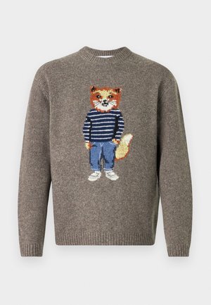 Maison Kitsuné DRESSED FOX JUMPER - Neule - dark grey melange