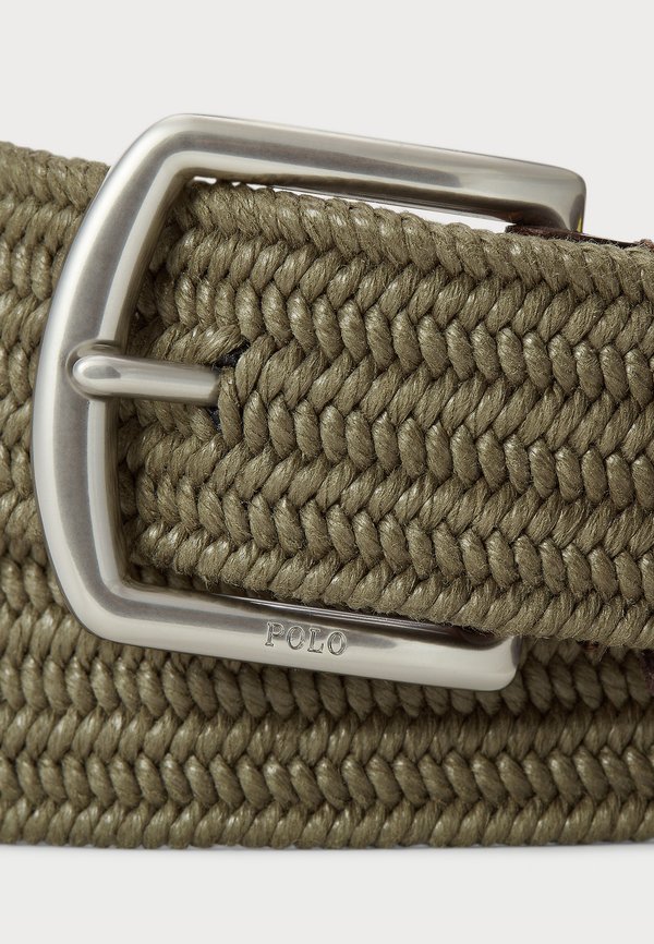 STRETCH WAXED COTTON BELT - Braided belt - canopy olive2
