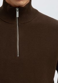 Selected SLMDANE HALF ZIP - Striktrøje - demitasse