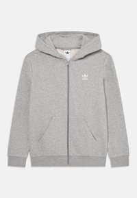 adidas Originals - FULL ZIP HOODIE UNISEX - Hoodie - medium grey heather/white Thumbnail Image 1