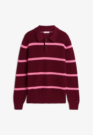 Tommy Hilfiger, WAFFLE STRUCTURE RUGBY - Πουλόβερ - burgundy/synthetic blush