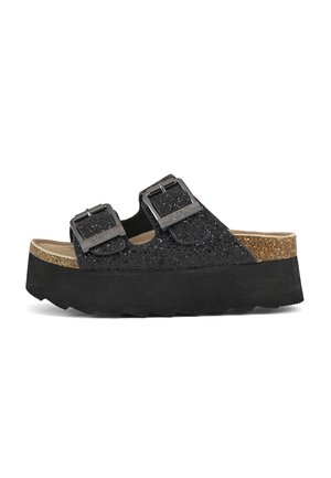 Heeled mules - black