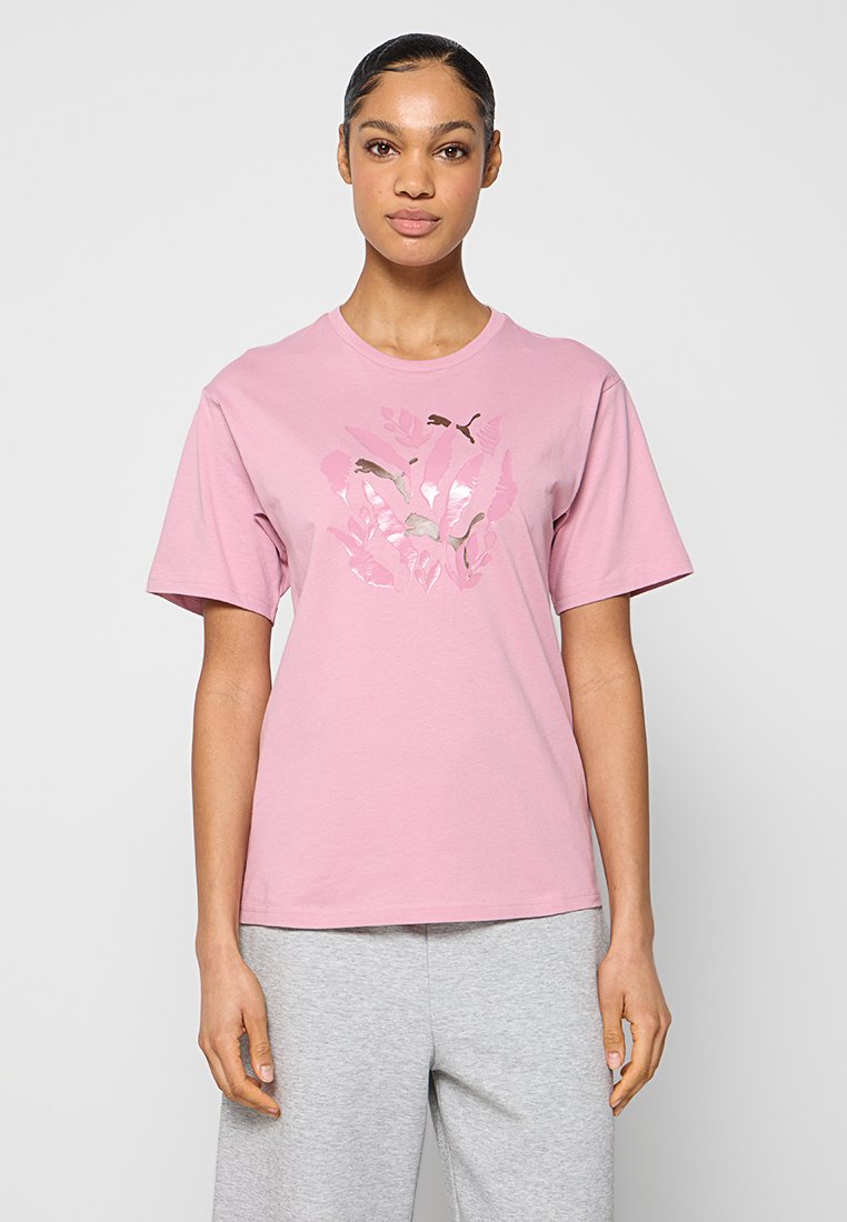 Puma T-shirt print donkerroze