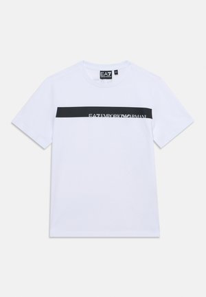EA7 Emporio Armani, TRAIN LOGO SERIES TEE EXTENDED UNISEX - Тениска с щампа - white