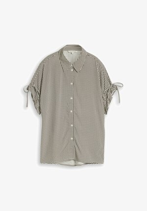 TOM TAILOR, BLOUSE PRINTED SHORTSLEEVES - Chemisier - small brown dot print