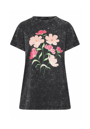 Yours Clothing, PLUS SIZE CASUAL TOPS - T-shirt print - dark grey
