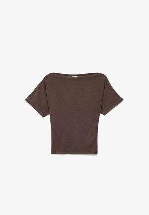 NA-KD, BOAT NECK T-SHIRT - Camiseta básica - brown
