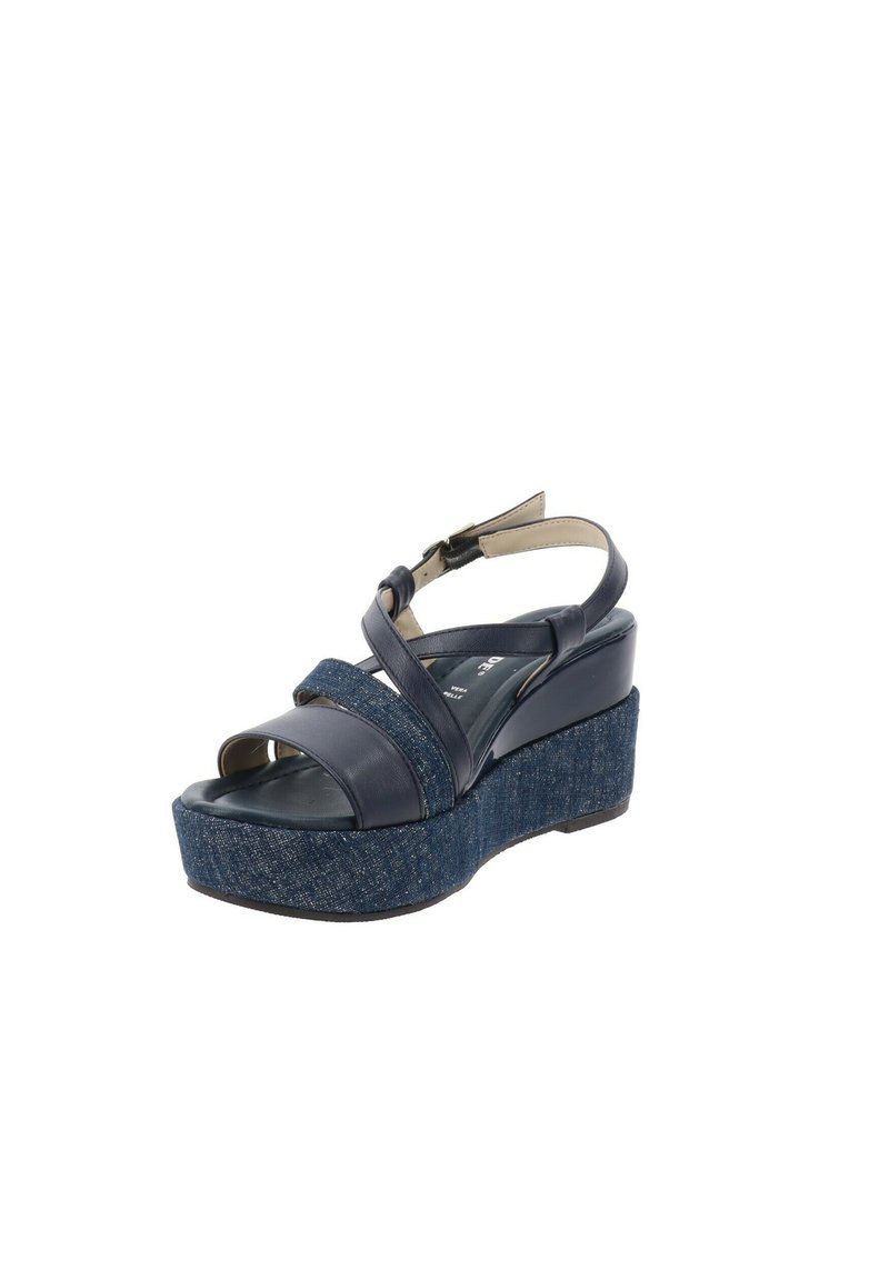 sandali blu con plateau