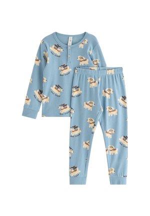 Lindex, LINDEX RIBBED PYJAMA SET LINDEX UNISEX - Nachtwäsche Set - dusty blue
