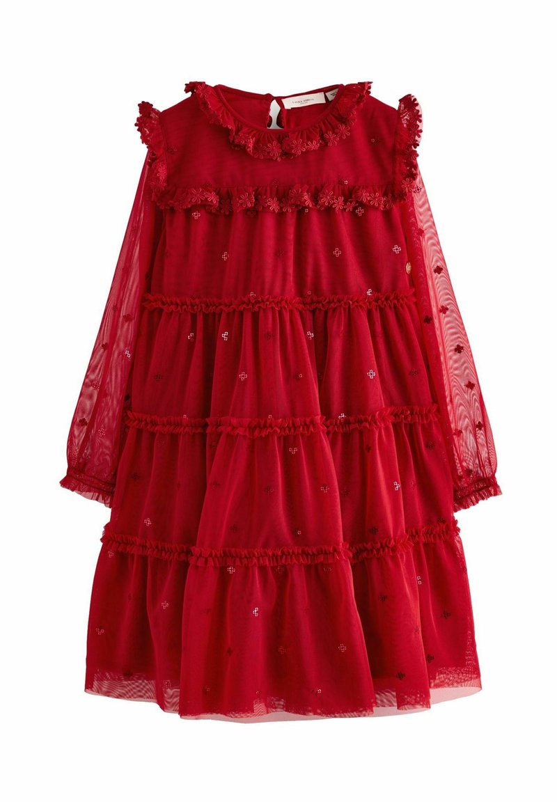 laura ashley red dress 80s Laura Ashley Dress Red Cotton Floral Print w/Short Sleeves