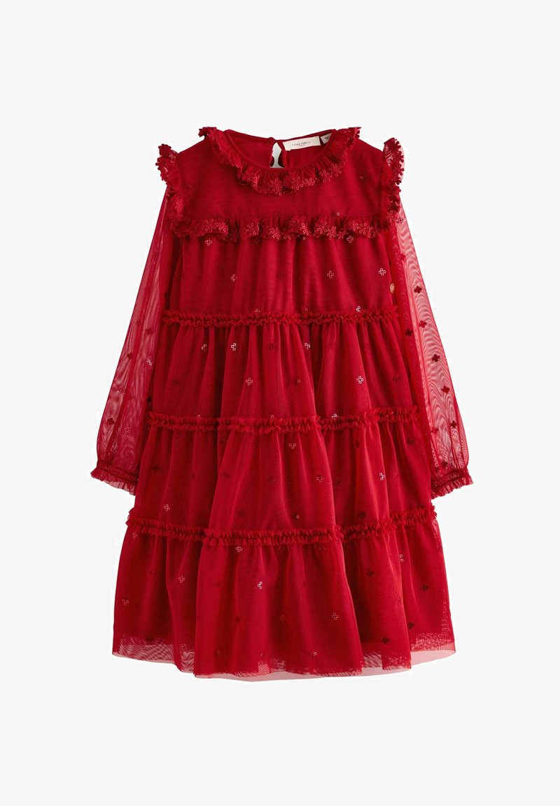 laura ashley red dress 80s Laura Ashley Dress Red Cotton Floral Print w/Short Sleeves