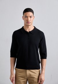 KNITID CASHMERE BLEND SHORT SLEEVE POLO - Maglione - blacklead