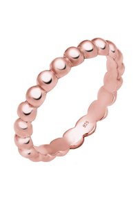Ring aus Roségold mit einem perlenartigen Design und glatten, abgerundeten Formen. Hergestellt aus Sterlingsilber, markiert mit "925" zur Echtheitsbestätigung.