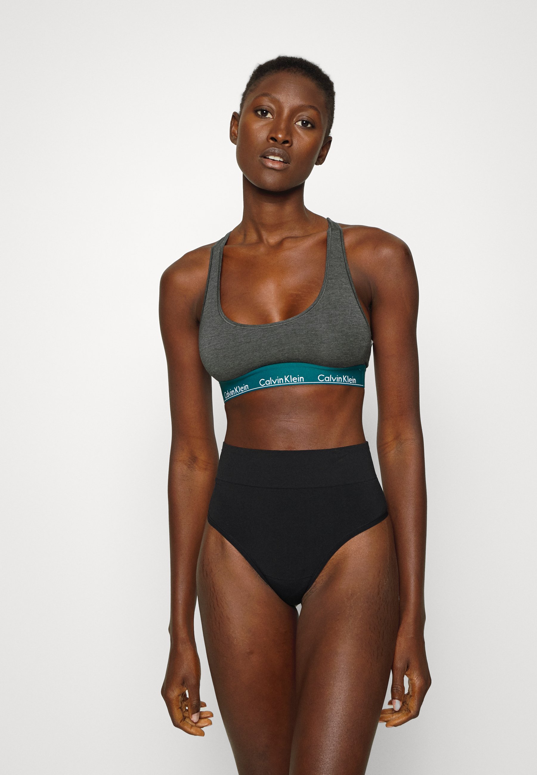 Calvin Klein Underwear UNLINED BRALETTE - Bustier - charcoal  heather/dunkelgrau - Zalando.de