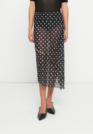 POLKA DOT SKIRT - A-vonalú szoknya - black